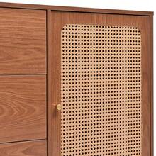 6-Drawer Chest Of Drawers, Rattan Sideboard/Chest Of Drawers For Bedrooms And Living Rooms, Walnut - H90/W120/D40 Cm - 核桃 - 查看 8