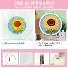 Fun Punch Needle Embroidery Complete Tool Kit, Cute Animal, Flower, Landscape Patterns, Stress Relief Handmade Craft Material Kit Gift, Includes Punch Needle + Complete Tools | With Video Tutorial - Multicolor - View 11