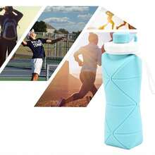 Collapsible Silicone Water Bottle, Travel Essential, Lightweight And Portable, Suitable For Outdoor Sports And Fitness, 20oz Capacity, Back To School Essential - Multicolor - View 5
