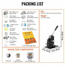 Button Making Machine For 32mm And 58mm Buttons, Badge Press With 500 Button Kits, Magic Book And Circle Cutter, Aluminum And ABS Badge Making Machine Kit - Black - View 11