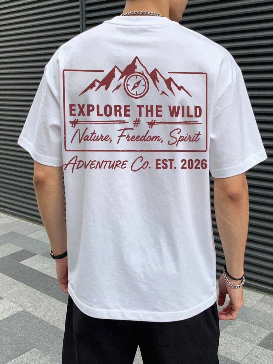 NEOREFINED Men's Solid Color Crew Neck Short Sleeve T-Shirt QXW3 - 黑與白 - 查看 1
