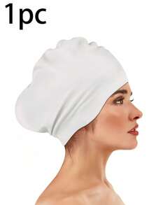 1pc Extra Large Silicone Swim Cap, Ponytail Design, Unisex, Made Of Soft Elastic Silicone Material, Waterproof And Breathable, Special Extra Large Tail Opening Design, Suitable For Long Hair, Curly Hair, Fluffy Hair, Braids, Etc., Tear-Resistant, Reusable. - One Size Fits All - View 14