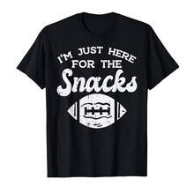 Camiseta divertida de fútbol americano para hombres y mujeres, Just Here for Snacks - Multicolor - Ver 1