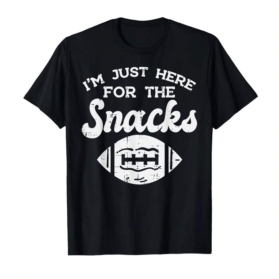 Camiseta divertida de fútbol americano para hombres y mujeres, Just Here for Snacks - Multicolor - Ver 1