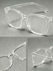1 pereche de ochelari transparenți la modă pentru bărbați, potriviți pentru viața de zi cu zi, cititul la birou, cadouri de sărbători, decorarea călătoriilor în aer liber, precum și cititul pe calculator, jocurile, utilizarea televizorului și a telefonului mobil - clar - Vizualizare 3