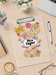 1pc Custom Teacher Appreciation Gift, Personalized Initial Teacher Name Clipboard, Custom Acrylic Clipboard With Teacher Name, Back To School Gift,Teacher Gift,Personalized Gift,Back To School Season - Multicolor - View 12