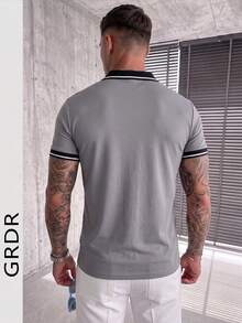 GRDR 男士时尚 Polo 短袖 T 恤 | 精致设计 | 夏季必备 | 百搭易配 | 展现您的风格 - 淺灰色 - 查看 4