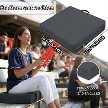 Portable Stadium Seat Cushion 3.15" Thick Waterproof Bleacher Pad With Handle For Outdoor Sports And Events - Gray 1pcs - View 3