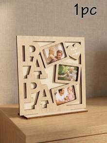 1 pieza/2 piezas Letreros de mesa personalizados con foto de papá, decoraciones de escritorio de estilo familiar cálido, adecuadas para estanterías de la sala de estar y exhibiciones de oficina, regalos personalizados para el Día del Padre, decoraciones de soporte de fotos personalizables, un regalo único para papá. - Estilo A - Ver 8
