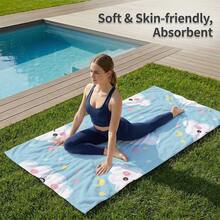 1 chiếc khăn tắm bãi biển sợi microfiber in hình đám mây hoạt hình, nhanh khô, siêu thấm hút, nhẹ, không dính cát, hoàn hảo cho bãi biển, hồ bơi, cắm trại và du lịch, quà tặng Ngày Lễ Tình Nhân, vật dụng thiết yếu đi biển|Thiết kế truyền cảm hứng|Khăn tắm mềm thấm hút - Nhiều màu - Xem 8