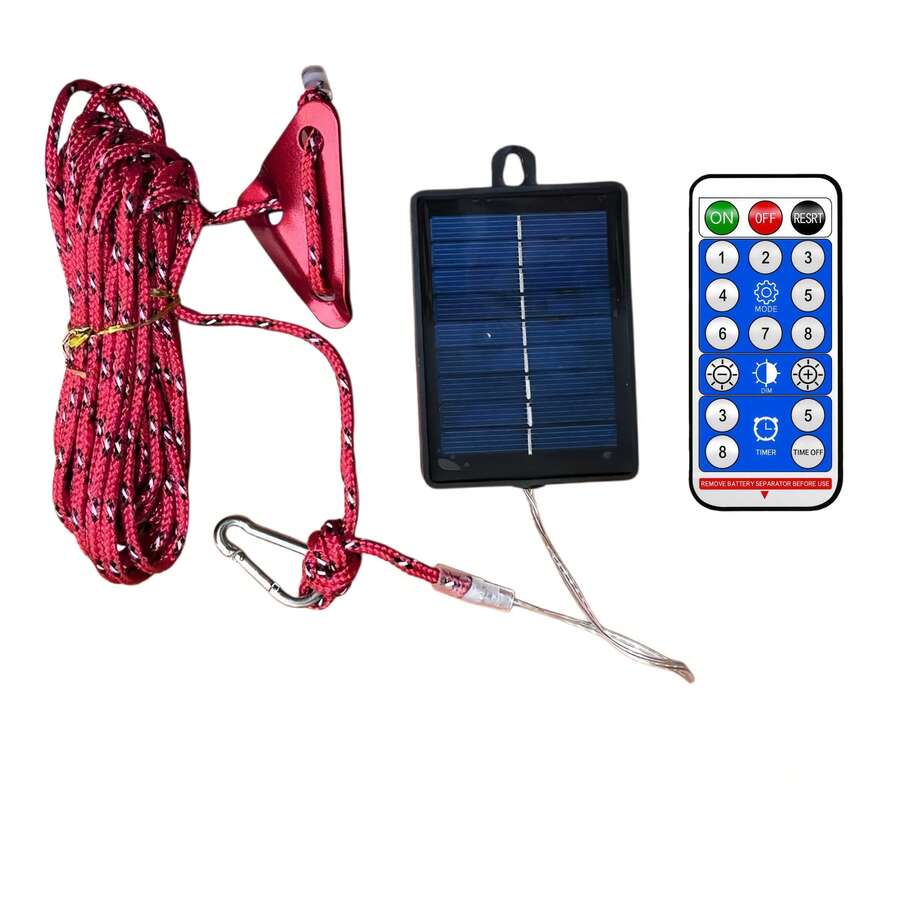 1pc Outdoor Solar Powered Sunshade Tent Reflective Windproof Rope Light, Night Safety Reflective Rope Light For Sunshade Tent, Thickened Outdoor Camping Tent Windproof Rope Light, Fixed Rope, Reflective Rope, Outdoor Clothes Drying Rope, Sunshade Net, Rainproof - A - View 1