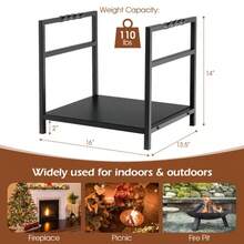 Firewood Log Rack With Unique Handle And Raised Feet - Black - View 5