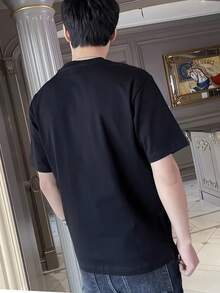 Camiseta de Algodón 100% Estampada para Hombre, 210g NDYU - Negro - Ver 2