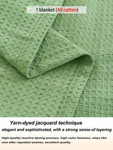 1pc Soft & Comfortable New Waffle Weave Yarn Knit Blanket - Ultra-Thin Breathable Checkered Design | All-Season Bedding | Machine Washable | Ideal For Summer & Night Sweating | Modern Soft Texture Blanket | Modern Style Home Decor | Minimalist Design Easy-Care Fabric | Suitable For Bed, Sofa, Pillow - Perfect For Relaxing And Snuggling - Army Green Waffle - View 9