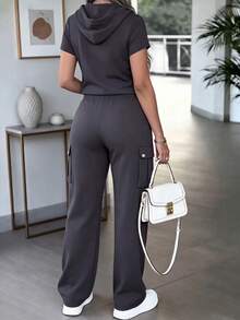 Women's New Spring/Autumn 2 Pieces Set Top, Slimming And Flattering Elegant - Dark Grey - View 6