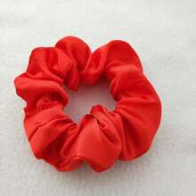 1pc Satin Velvet Hair Tie, Pure Red Hair Tie, Soft And Smooth, Suitable For Women And Girls - Red - View 7