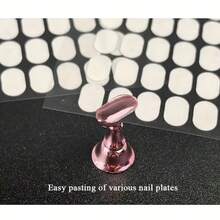 10Pcs Nail Art Display Stand Adhesive Tapes - Pre-Cut Removable Double-Sided Stickers, No Residue, Perfect For Holding Nail Tips On Practice Stands, Creating Nail Art Displays And Acrylic Nail Practice - Multicolor - View 9