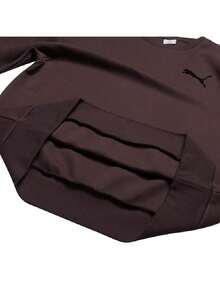 Puma Men's Sweatshirt/Pullover ESS-ELEVATED-CAT-LOGO-Relaxed-Crew-DK Minimalist Comfortable Daily Outdoor Commute Outfit Sweatshirt 636791-31 - Chocolate Brown - View 4