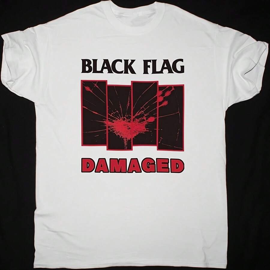 Black Flag Print T-Shirt, Men's Casual Summer Tracksuit, Outdoor Sportswear, Crew Neck Sweater, Short Sleeve Cotton Streetwear - 彩色 - 查看 1