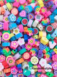 50/100pcs Fashion Fruit Flower Polymer Clay Beads For Bracelet Necklace - Multicolor - View 7