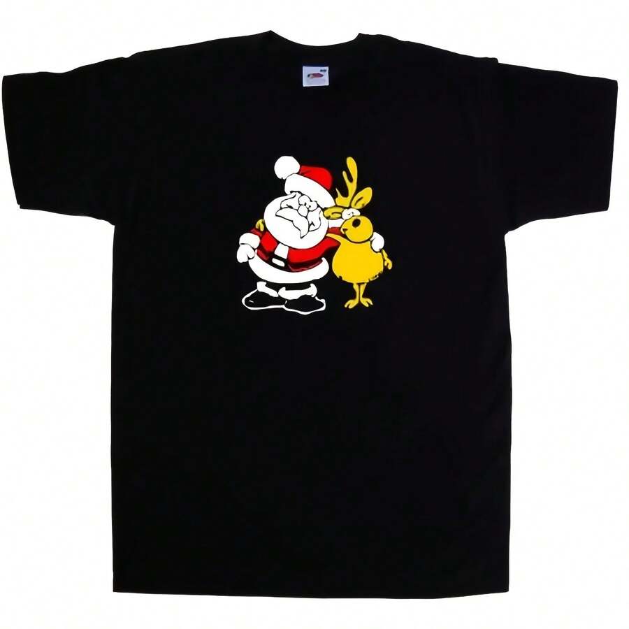 Camiseta divertida de Papá Noel y reno - Multicolor - Ver 1