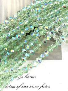 10顆/包 4mm/6mm 閃光扁平水晶圓形玻璃水晶手工珠 DIY 首飾散珠項鍊手鍊 - 淺染新AB扁 - 查看 19