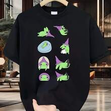 Camiseta de algodón con gráfico de rana para hombre, camiseta Vintage con cuello redondo y manga corta, camisetas informales Unisex de verano, camisetas de gran tamaño para streetwear - Multicolor - Ver 1