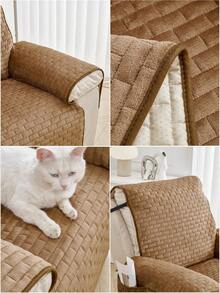 1PC Modern Style Flannel Quilted Lounge Chair Cover, Non-Slip Pet-Friendly All-Season Sofa Protector - Multicolor - View 12