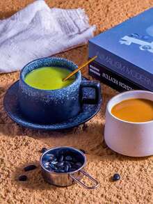 1pc Ceramic Coffee Cup Set, Elegant Vintage Cup, Light Luxury High-End, Cafe Afternoon Tea Ceramic Cup And Saucer - Multicolor - View 8