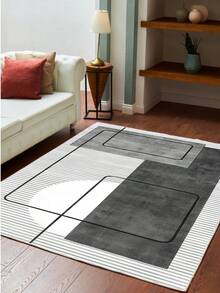Digitally Printed Non-Slip Washable Runner And Area Rug Living Room Carpet, Modern Design | Modern, Scandinavian, Bohemian And Classic Styles | 100% Polyester - Creamy White - View 3
