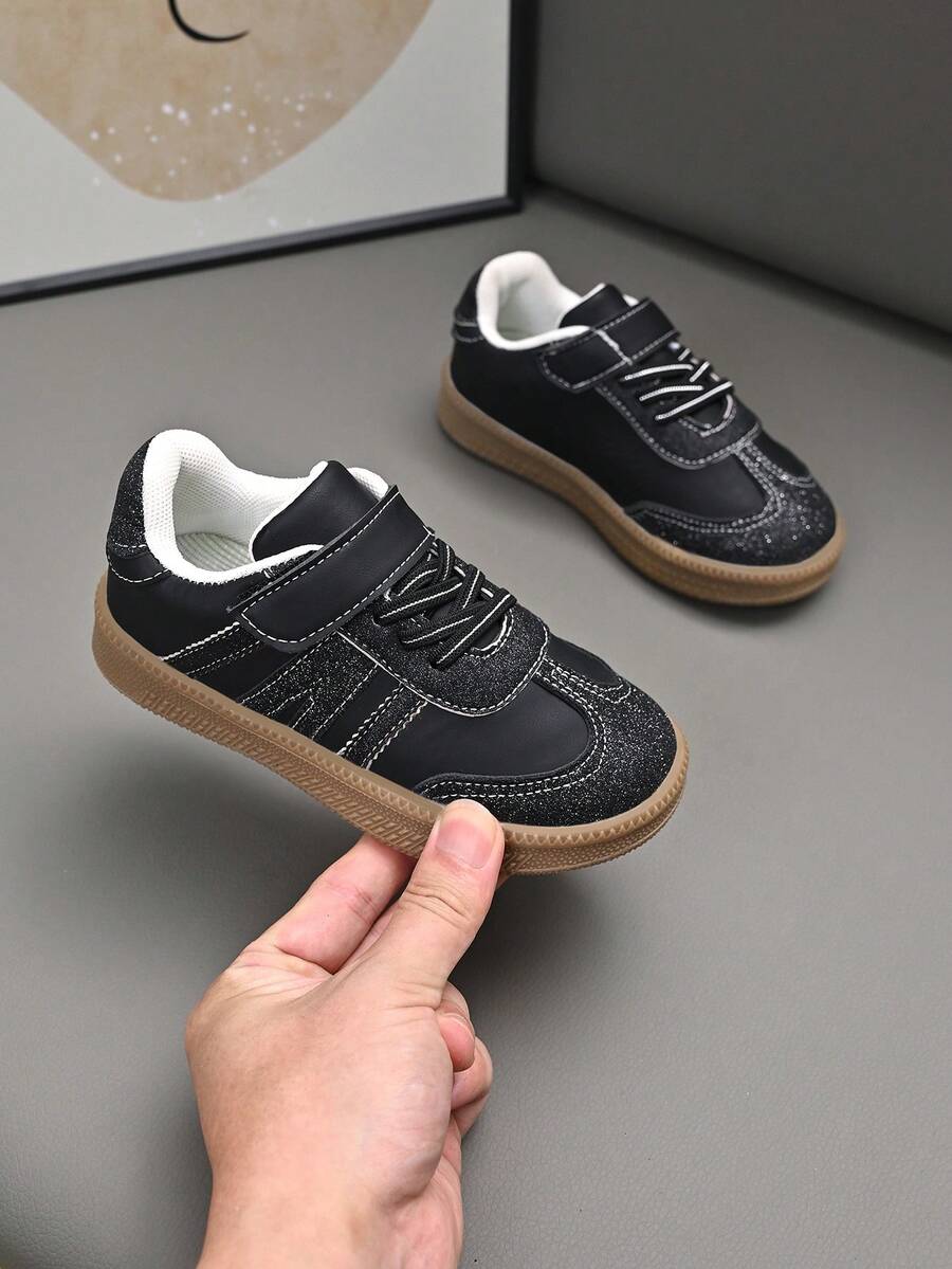Zapatos deportivos casuales retro versátiles para niños, diseño de estilo clásico de zapatillas alemanas - Negro - Ver 1