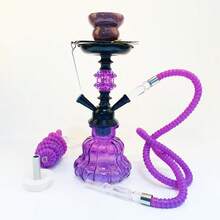 1pc Classic Small Double Tube Arabic Hookah Complete Set Glass Water Pipe Shisha Accessories No Electricity Required Arabic Hookah Glass Bowl - one-size - View 20