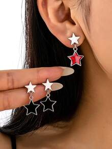 1 Pair Elegant Fashion Geometric Star Earrings Suitable For Women's Daily Wear - Star Earrings - View 5