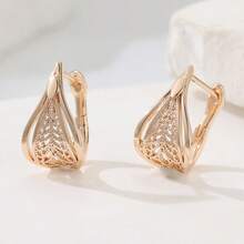 Vintage Hollow Water Drop Earrings, Elegant And Graceful, Perfect Gift For Holidays - Gold - View 4
