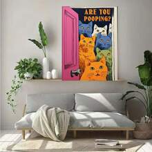 DIY 5D Open Door Cat Diamond Painting Kit, Full Round Diamond Painting, Home Decor Handmade Gift - View 3