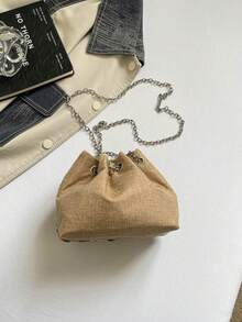 New Chinese Style Retro National Style Bucket Bag For Women, New Craftsmanship Mesh Embroidery Floral Sequin Chain Crossbody Bag - Green - View 10