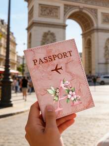 A-Z字母與花卉圖案護照保護套，中性RFID防盜復古商務護照夾，便攜多功能旅行錢包，身分證信用卡PU皮革套，銀行卡超薄文件收納夾，適合日常通勤，送給男孩女孩妻子學生老師姐妹好友母親的禮物，情人節生日畢業返校禮物 - 彩色 - 查看 4