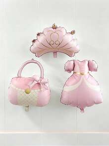 Ensemble de ballons princesse (1 ou 3 pièces) : comprend une couronne, un sac à main et une robe de princesse. Idéal pour les fêtes d'anniversaire, la décoration et les événements sur le thème des princesses, les fêtes d'anniversaire de filles, les fêtes de révélation du sexe, les photos de princesse et bien plus encore. - Multicolore - Voir 6