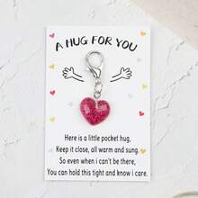 1pc/8pcs Heart Keychain, Unisex, With Encouragement Card, Durable Keychain, Thoughtful Gift For Teachers, Moms, Girlfriends, Best Friends, Birthday, Teacher's Day, Graduation Season, Back To School Season, Thanksgiving Small Gift - Multicolor - View 10