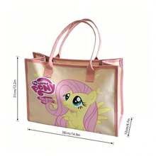 Miniso 小馬寶莉友誼就是魔法系列帆布托特包，可愛 Fluttershy 印花大容量米色帆布日常手提包 - 粉色 - 查看 5