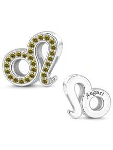 1pc Fashion Charming Minimalist Zirconia Inlaid December Zodiac Beaded Bracelet Necklace, Niche Creative Versatile DIY Jewelry, Birthday Gift - Silver - View 9