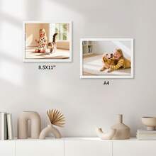 1pc European Minimalist Style White/Black Picture Frame, Tabletop/Wall Mount, Horizontal/Vertical, Optional 8.5x11/A4/11x14(8x10) Inches, Suitable For Bedroom/Living Room/Study Wall Decoration, Family Portrait/Parent-Child Growth Record, Personal Portrait/Landscape/Architecture Photo Collection And Display - 1PC - View 11