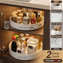 Joybos 360° Spinning Disk, Kitchen Turntable Multifunctional, Storage And Organizing Boxes, Spinning Disk Display, Smooth Base, Large Capacity For Spice Rack, Space Saving Skincare Organizer, Dormitory, Refrigerators, Bathroom Vanities, Under Sinks, White - View 13