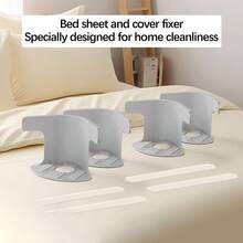 Lock Sheet Holders Set Of 4, Heavy Duty Bed Sheet Holders With Fitted Sheet Straps, Keep Sheets Firm & Tight, Corner Fitted For All Mattress Sizes Bedsheet Clip Durable Bedding Accessories (Black) - Light Grey - View 10