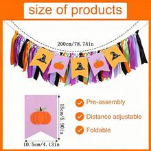 Halloween High Chair Banner Party Decorations Pumpkin Withc Hat Ribbon Tassel Garland Photo Props - Multicolor - View 7