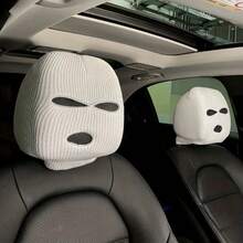 Creative Black & White Headrest Protective Cover, Decorative & Protective, Novel Appearance Instantly Brightens Interior, Skin-Friendly Soft Material Fits Headrest Without Shifting, Tool-Free Non-Damaging Installation, Universal For Most Household Vehicles, High Value-For-Money Interior Modification Accessory - Kidnapper's Chair Cover - View 5