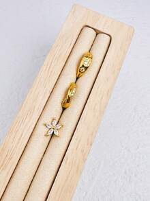 3Pcs Marquise Zirconia Flower Small Hoop Stud Earring Set For Women, 18K Gold Plated Sunflower Cartilage Piercing Jewelry For Women Girl Gift For Her - Gold - View 4