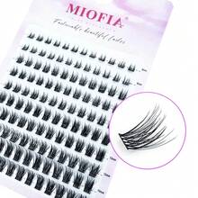 MIOFIA 新款 120入/組 混長俄羅斯濃密睫毛，8mm-14mm 混長，自然風格俄羅斯扁平濃密蓬鬆手工貂毛睫毛簇，DIY居家使用，類貂毛質感，自然柔軟，增強眼妝效果 - D - 查看 8