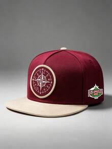 1pc Unisex Fashion Compass Embroidered Hip-Hop Color-Block Baseball Cap , Adjustable , Perfect For Outdoor Activities, Travel, And Running - Compass 1970 - View 10
