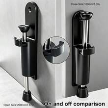 1pc Black Heavy Duty Invisible Door Stopper - Foot Pedal Spring Mechanism | Zinc Alloy Construction | Easy To Position And Install | Suitable For Living Room, Bedroom, Office, Apartment And Hotel | Wall Protection | Stylish Design | Durable - Large Black - View 8